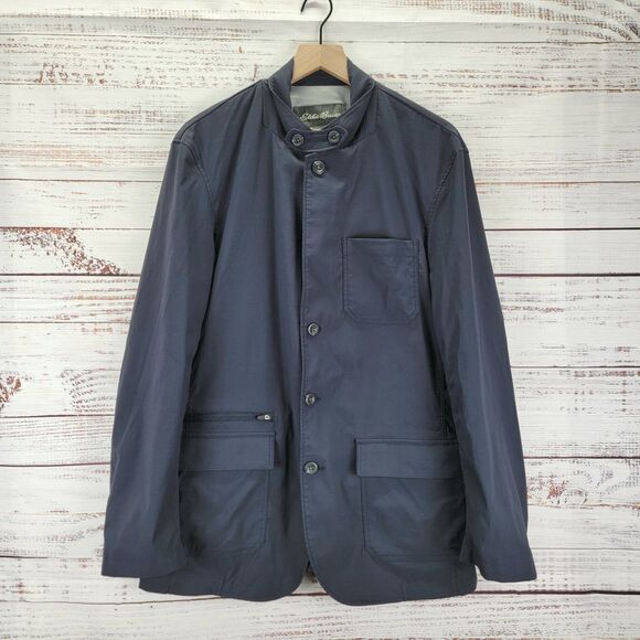 Eddie Bauer Jacket Mens 44 Blue Travex Sport Coat Blazer Travel Performance - Picture 1 of 11